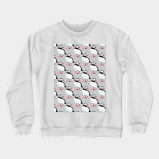 Puffin pattern on grey background Crewneck Sweatshirt